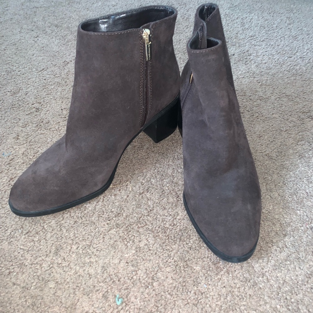 Brown heeled boots